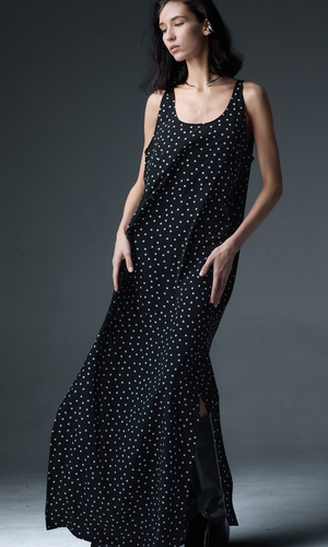 Ladies Polka Roundneck Dress