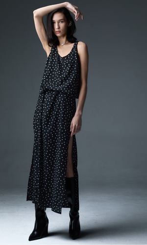 Ladies Polka Roundneck Dress
